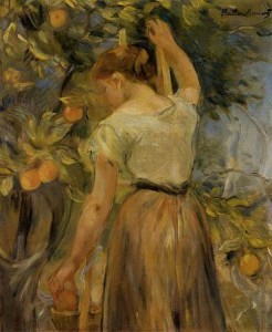 Young Woman Picking Oranges by Berthe Morisot