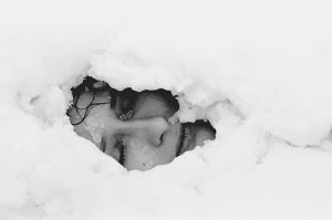 face in snow