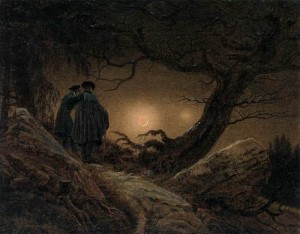 Caspar-David-Friedrich-Two-Men-contemplating-The-Moon-1819
