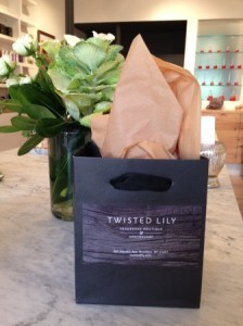 twisted lily  fragrance shopping bag