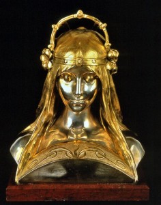 mucha gold bust at the world fair paris 1900