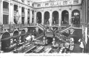 Grand des magasins du Louvre in 1900. Vintage French post card.