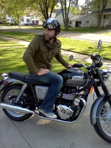  john pegg of house of kerosene on his motorcycle