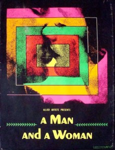 1966 Claude Lelouch movie A Man and a Woman (Un homme et une femme) starring starring Anouk Aimée and Jean-Louis Trintignant