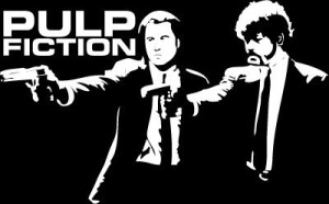 black and white  pulp fiction poster 1994