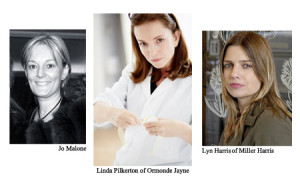  famous Women British Perfumers Jo Malone, Linda Pilkington of Ormonde Jayne and Lyn Harris of Miller Harris
