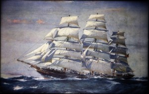 Painting of a Tea Clipper Jack Spirling- Titania