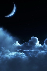 cloud moon and stars