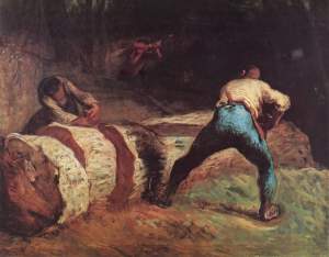 the-wood-sawyers-1852 jean francois millet