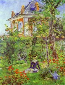 Girl in the Garden at Bellevue. Painted in 1880,  manet