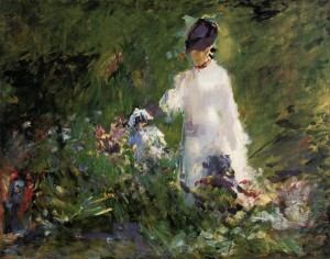 monet young-woman-among-the-flowers-1879
