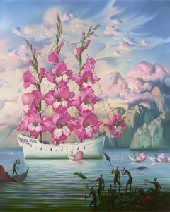 vladimir kush  boat flowers