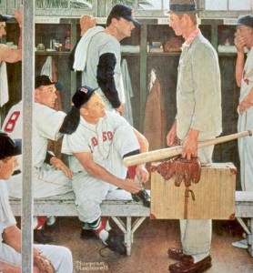 norman rockwell the rookie baseball