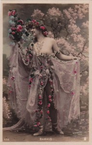Belle Epoque Dancer Nina Barkis with Pink Flowers by Stebbing