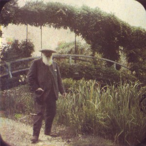 Claude Monet, in his garden, by Étienne Clémentel, c. 1917