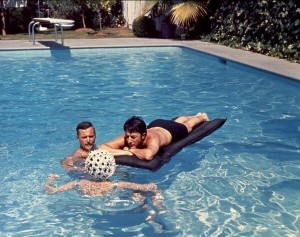 the graduate dustin hoffman  in pool with mrs robinson