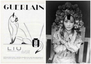 1929 vintage ad  of guerlain LiU and  Carl Van Vechten  anna may wong turandot