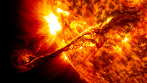 Giant Prominence on The Sun Erupted – Image via NASA
