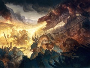 Glarung Fighting with the Dwarves by Justin Gerard