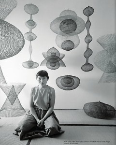 Ruth Asawa in her studio