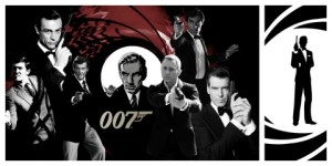 James Bond actors 007 George Lazenby, Sean Connery, Roger Moore, Ian Flemiing Daniel Craig, Timothy Dalton Pierce Brosnan