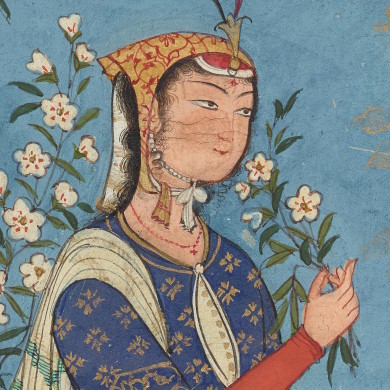 detail of a 1575 Persian Safavid miniature (courtesy the Freer Gallery of Art)