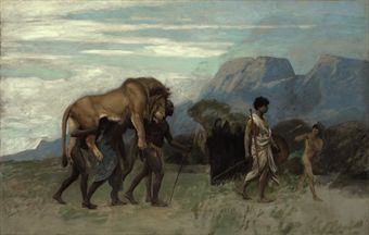Jean Léon Gérôme (Vesoul 1824-Paris 1904) return from the lion hunt
