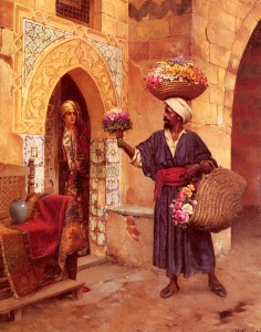 orientalist painting perfume flowers