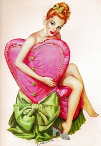 vintage pin up girl red head valentine's day