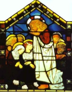 D. G. Rossetti.stain glass  Jesus teaching