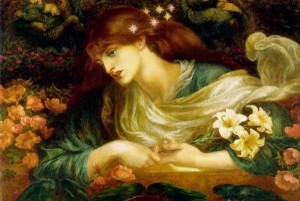 lilies The Blessed Damozel, Dante Gabriel Rossetti
