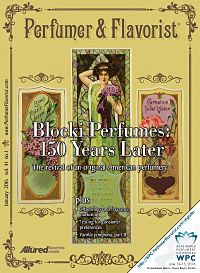 Blocki on the cover of P&F, formerly the American Perfumer magazine.