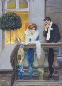 On The Balcony, by Oscar Arthur Bluhm (1867-1912)
