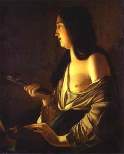 Magdalene in a Flickering Light - Georges de la Tour