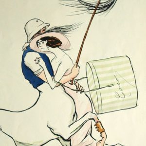 1913 Coco Chanel in the arms of Boy Capel by the artist SEM.