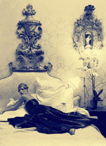 Kate Moss, Ritz Paris, Vogue US April 2012 Black Tie Bed