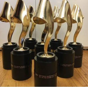 The fragrance foundation award trophies