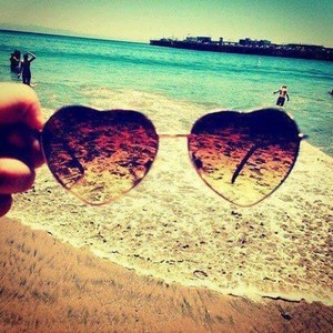 summer heart shaped  sunglasses love summer
