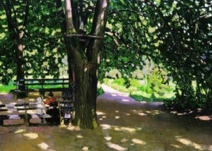 Apollinaris M Vasnetsov's In the shade of linden trees Demyanovo 1907