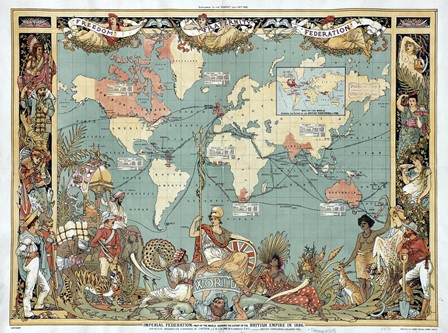 map of the British Empire in 1886