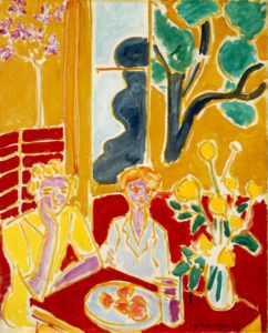 Matisse_Deuxfillettes,fondjauneetrouge,1947