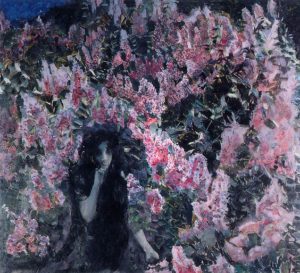 Mikhail Vrubel. Lilac (a fragment from the original painting). 1900. Oil on canvas