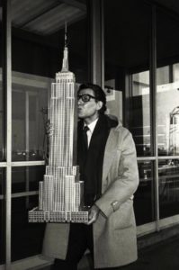 Yves saint laurent holding the empire state building  NYC
