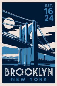 Brooklyn bridge vintage poster