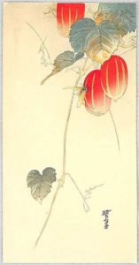 gyosui-kawanabe-1868-1935-bee-and-red-fruit