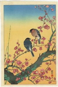 koson-japanese-woodblock-print-nightingales-on-plum-blossoms-1931