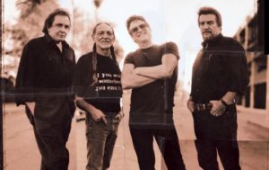 The Highwaymen - Johnny Cash (left), Willie Nelson, Kris Kristofferson and Waylon jennings