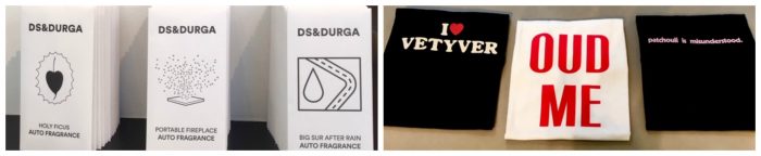 D.S. & Durga tee shirts and auto fragrances