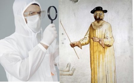 masks worn by doctors in the middle ages and in 2020
