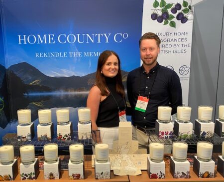 Hannah and Oliver Goundry of Home County Candle at NY NOW 2022 Summer market